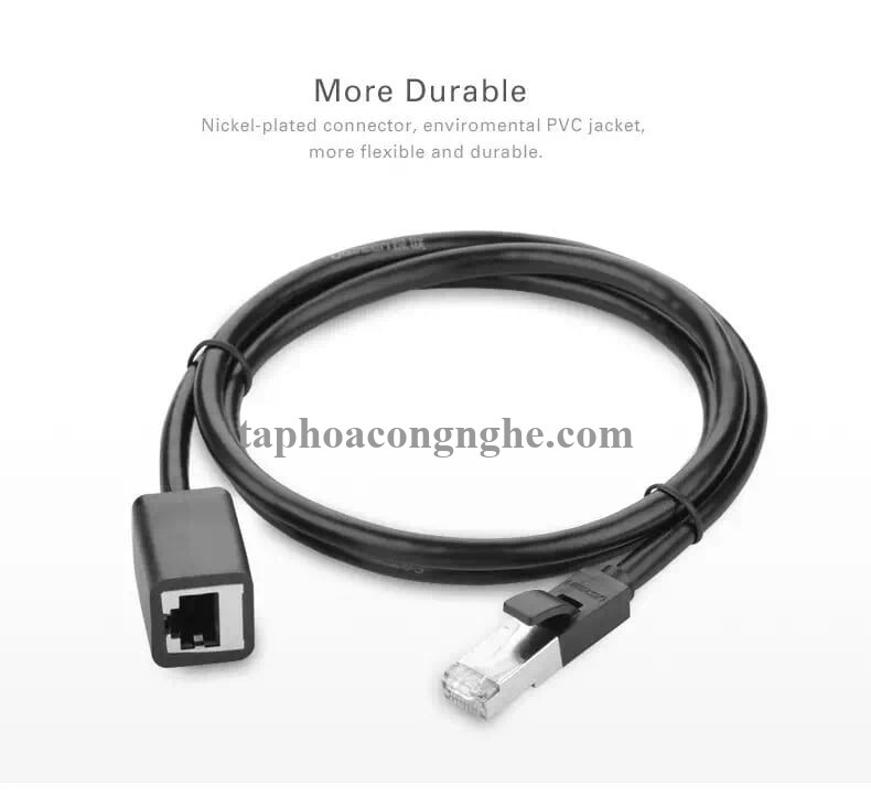 Ugreen 11278 0.5M màu Đen Cáp nối dài Ethernet CAT6 FTP RJ45 NW112 30011278